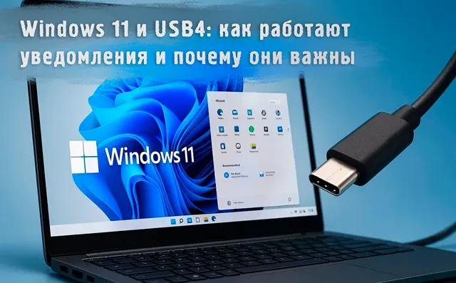 Иллюстрация к статье «Как работают уведомления для USB 4 в системе Windows 11 и почему они»
